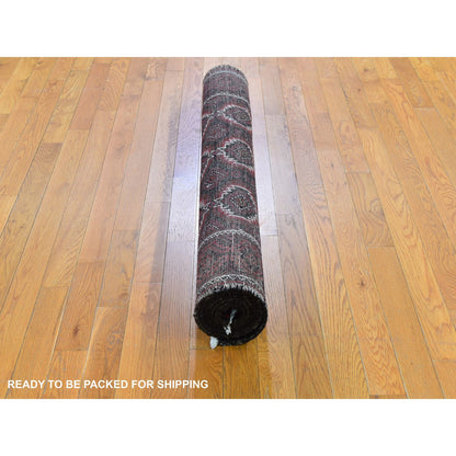 Persian Wool Hand Knotted Rug Black 4.4x8.0 -O059759