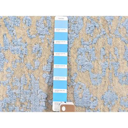 Transitional Wool & Silk Hand Loomed Rug Blue No Border 5.10X9.0 -O059762