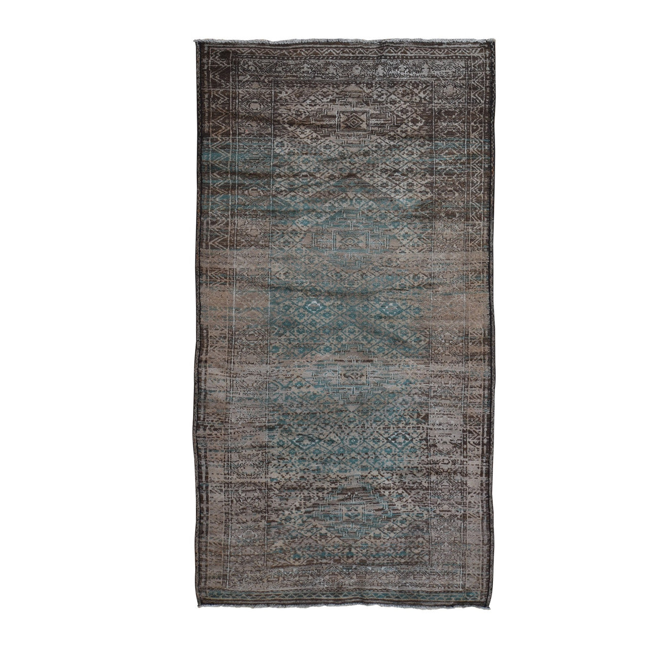 Brown 4'0" x 8'0" Tribal & Geometric Hand knotted Wool Rug - Sku: O059770