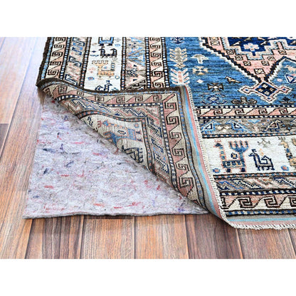 Kazak Wool Hand Knotted Rug Pink 5.0x6.3 -O0597