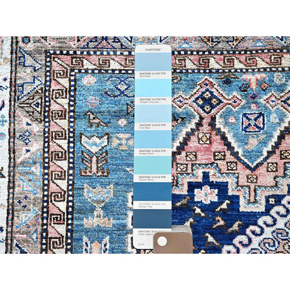 Kazak Wool Hand Knotted Rug Pink 5.0x6.3 -O0597
