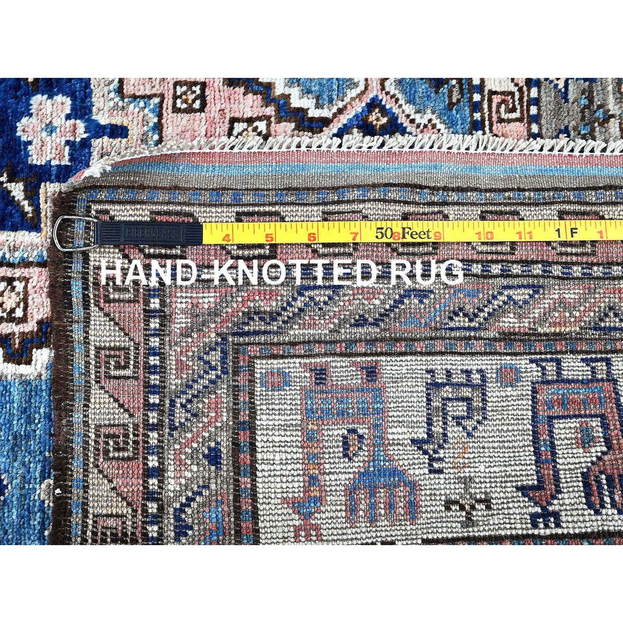 Kazak Wool Hand Knotted Rug Pink 5.0x6.3 -O0597
