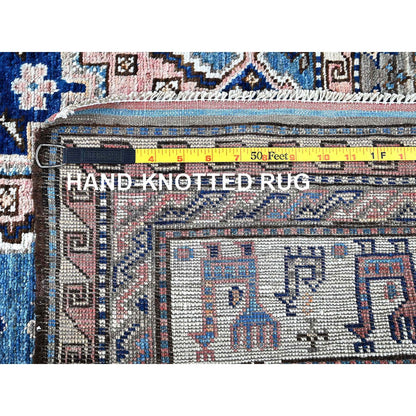 Kazak Wool Hand Knotted Rug Pink 5.0x6.3 -O0597