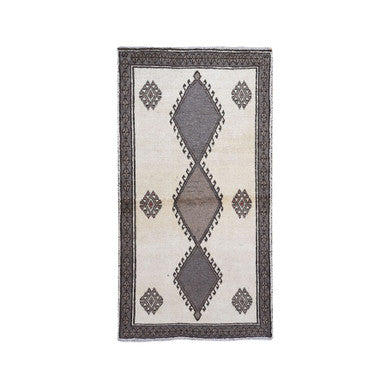 Persian Wool Hand Knotted Rug Ivory Gray 3.5X6.4 -O059844