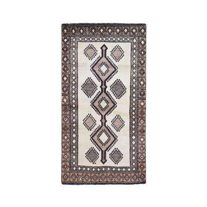 Persian Wool Hand Knotted Rug Ivory 3.6x6.10 -O059845