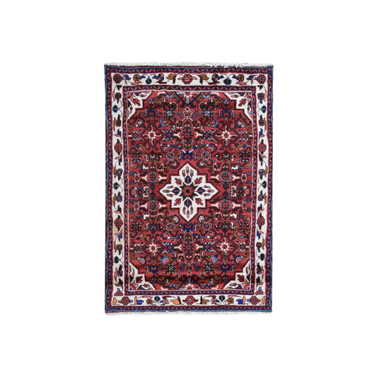 Persian Wool Hand Knotted Rug Red Ivory 3.6X5.1 -O059848
