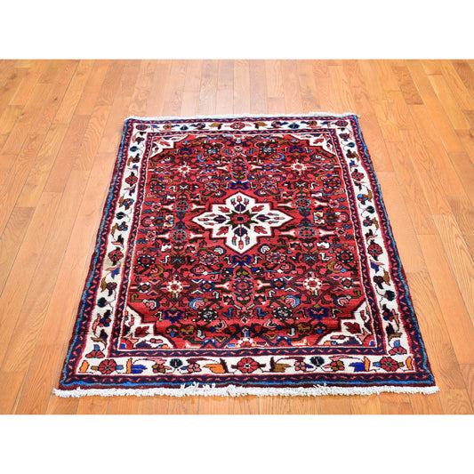 Persian Wool Hand Knotted Rug Red Ivory 3.6X5.1 -O059848