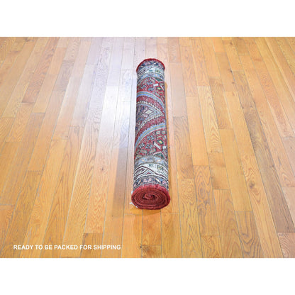 Persian Wool Hand Knotted Rug Red Ivory 3.8X6.5 -O059851