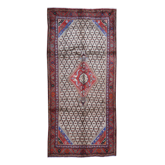 Persian Wool Hand Knotted Rug Brown Red 4.9X10.1 -O059857