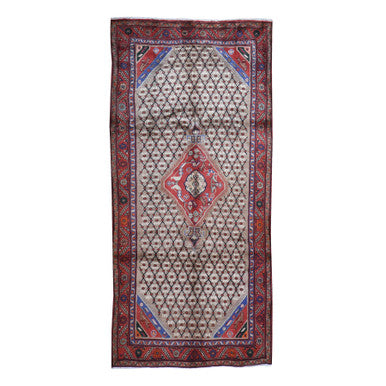 Persian Wool Hand Knotted Rug Brown Red 4.9X10.1 -O059857
