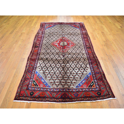 Persian Wool Hand Knotted Rug Brown Red 4.9X10.1 -O059857