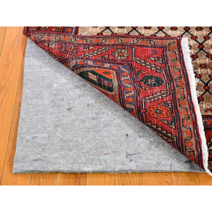 Persian Wool Hand Knotted Rug Brown Red 4.9X10.1 -O059857