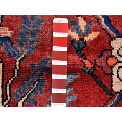 Persian Wool Hand Knotted Rug Red Ivory 3.5X9.7 -O059860