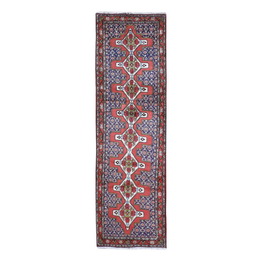 Persian Wool Hand Knotted Rug Red Poinsettia 3.0X9.9 -O059861