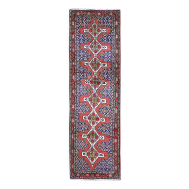 Persian Wool Hand Knotted Rug Red Poinsettia 3.0X9.9 -O059861