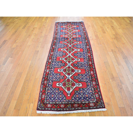 Persian Wool Hand Knotted Rug Red Poinsettia 3.0X9.9 -O059861