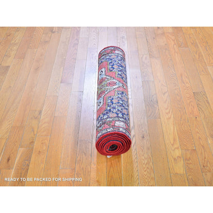 Persian Wool Hand Knotted Rug Red Poinsettia 3.0X9.9 -O059861