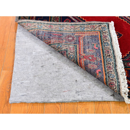 Persian Wool Hand Knotted Rug Red Navy Blue 5.1X10.4 -O059863