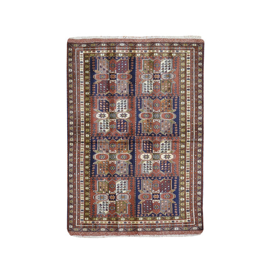 Persian Wool Hand Knotted Rug Orange Terracotta 4.0X5.10 -O059866