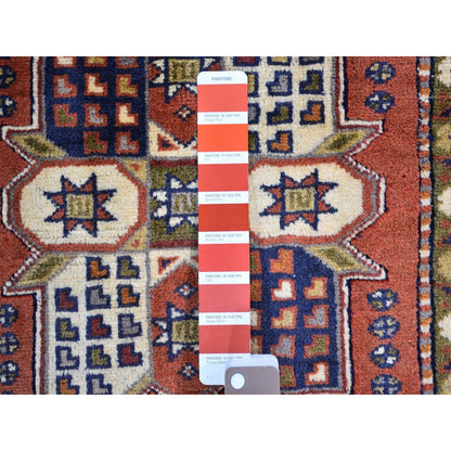 Persian Wool Hand Knotted Rug Orange Terracotta 4.0X5.10 -O059866