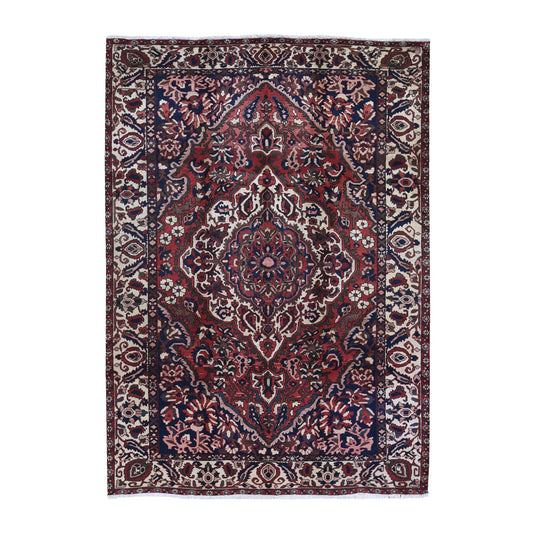 Persian Wool Hand Knotted Rug Red Ivory 7.0X10.4 -O059868