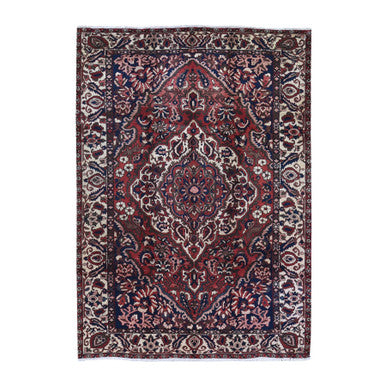 Persian Wool Hand Knotted Rug Red Ivory 7.0X10.4 -O059868