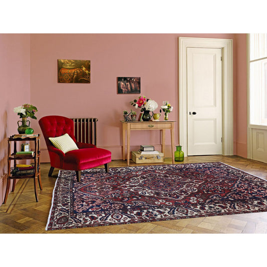 Persian Wool Hand Knotted Rug Red Ivory 7.0X10.4 -O059868