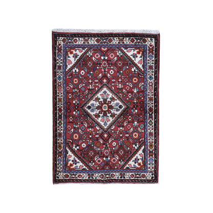 Persian Wool Hand Knotted Rug Red Ivory 3.7X5.1 -O059880