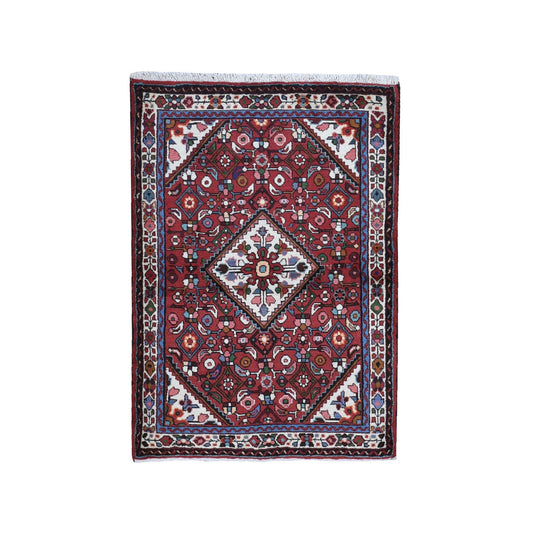 Persian Wool Hand Knotted Rug Red Ivory 3.7X5.1 -O059880