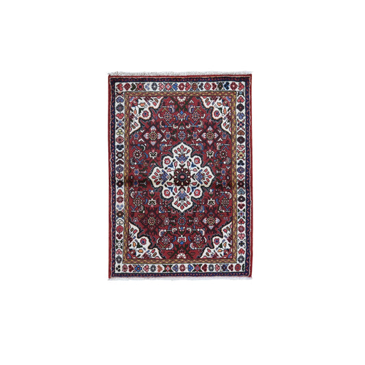 Persian Wool Hand Knotted Rug Red Ivory 3.4X4.9 -O059883
