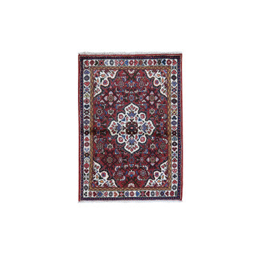 Persian Wool Hand Knotted Rug Red Ivory 3.4X4.9 -O059883