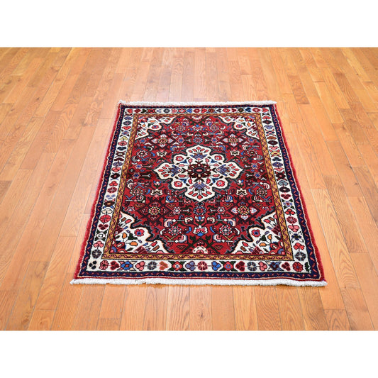Persian Wool Hand Knotted Rug Red Ivory 3.4X4.9 -O059883