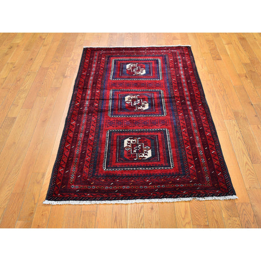 Persian Wool Hand Knotted Rug Red Goji Berry 3.5X6.1 -O059885