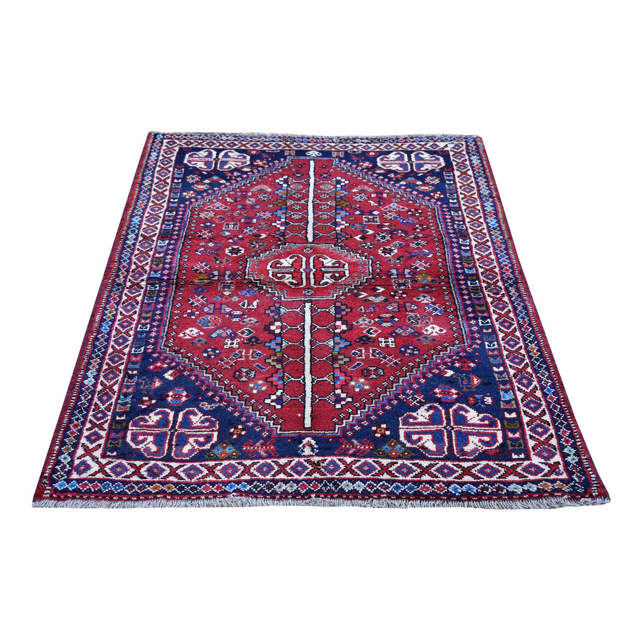 Persian Wool Hand Knotted Rug Red Ivory 3.5X5.4 -O059888