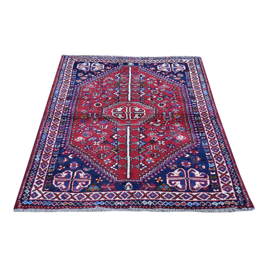 Persian Wool Hand Knotted Rug Red Ivory 3.5X5.4 -O059888