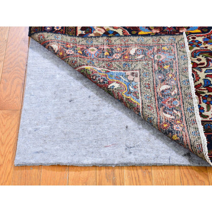 Persian Wool Hand Knotted Rug Ivory Navy Blue 3.6X4.10 -O059896