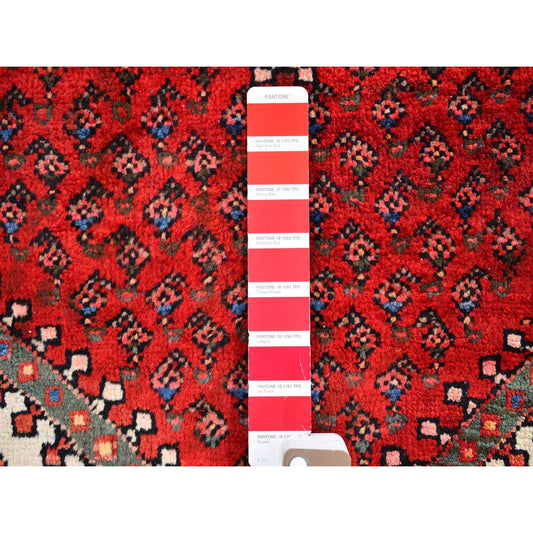 Persian Wool Hand Knotted Rug Red Ivory 3.7X5.0 -O059904