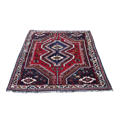 Persian Wool Hand Knotted Rug Red Ivory 3.10X5.5 -O059911