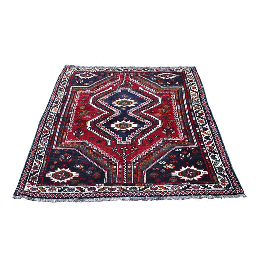 Persian Wool Hand Knotted Rug Red Ivory 3.10X5.5 -O059911