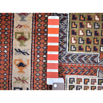 Persian Wool Hand Knotted Rug Brown Burnt Orange 4.0X5.10 -O059925