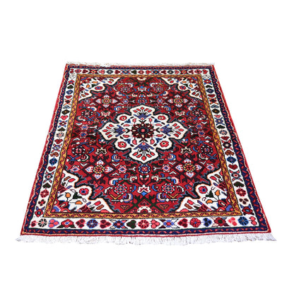 Persian Wool Hand Knotted Rug Red Ivory 3.3X4.7 -O059932