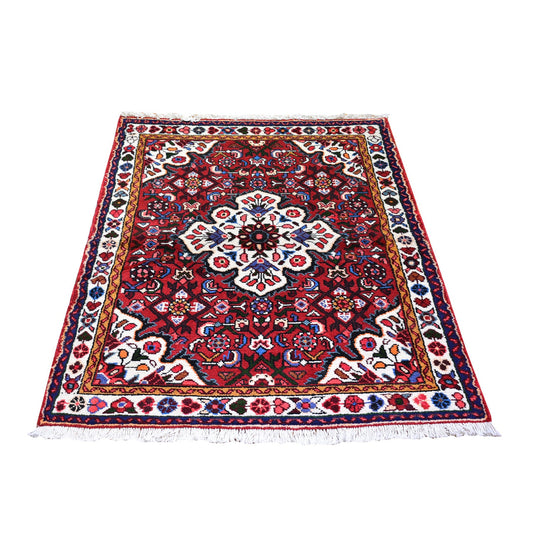 Persian Wool Hand Knotted Rug Red Ivory 3.3X4.7 -O059932