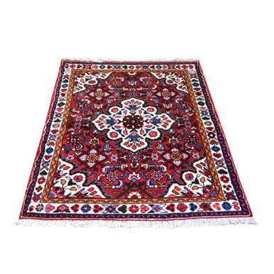 Persian Wool Hand Knotted Rug Red Ivory 3.3X4.7 -O059932