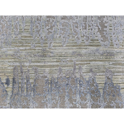 Modern and Contemporary Wool & Silk Hand Knotted Rug Pink No Border 9.0X12.5 -O059948