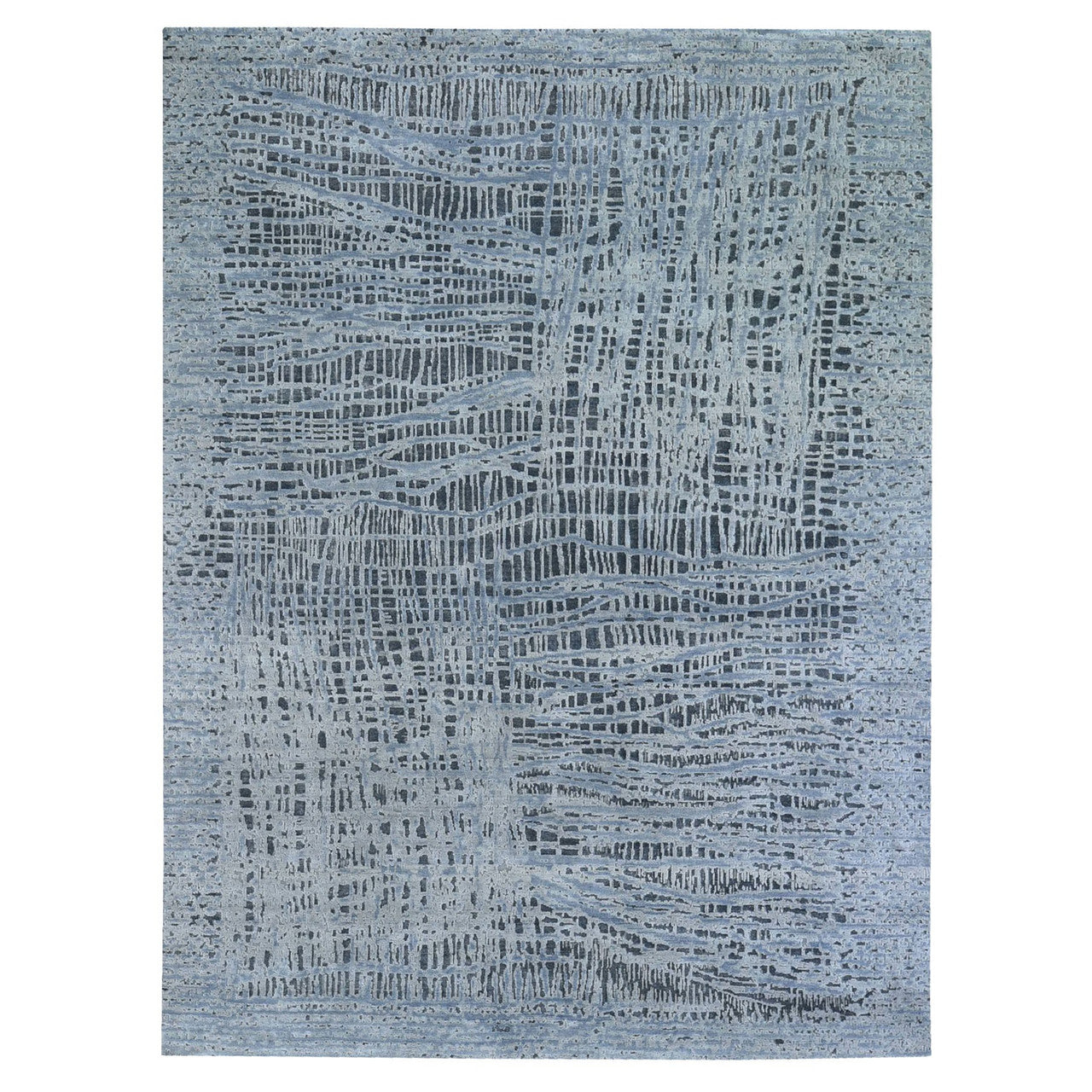Gray 7'10" x 10'0" Transitional Hand knotted Wool Rug - Sku: O059950