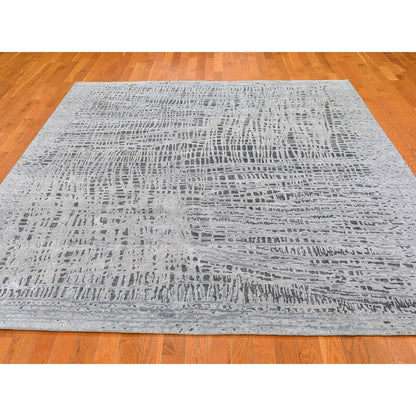 Transitional Wool Hand Knotted Rug Grey No Border 7.10X10.0 -O059950