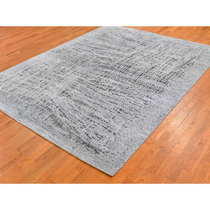 Transitional Wool Hand Knotted Rug Grey No Border 7.10X10.0 -O059950