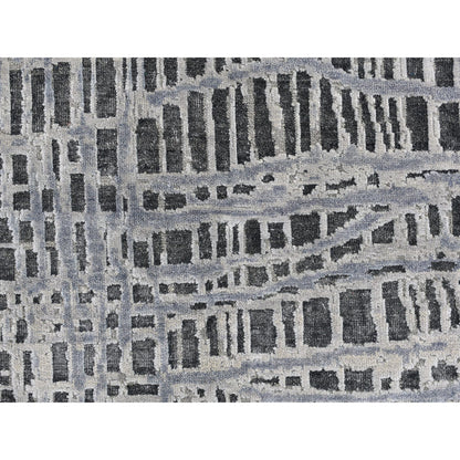 Transitional Wool Hand Knotted Rug Grey No Border 7.10X10.0 -O059950