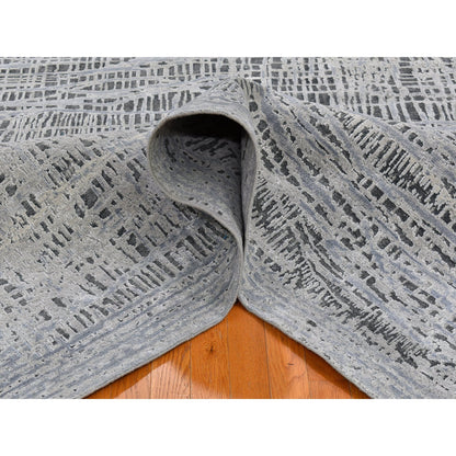 Transitional Wool Hand Knotted Rug Grey No Border 7.10X10.0 -O059950