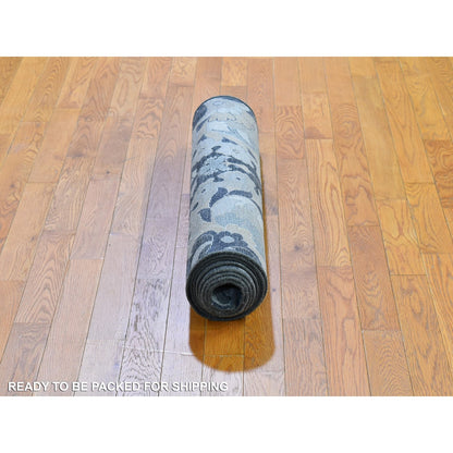 Wool and Silk Wool & Silk Hand Knotted Rug Grey No Border 3.0X10.2 -O059952